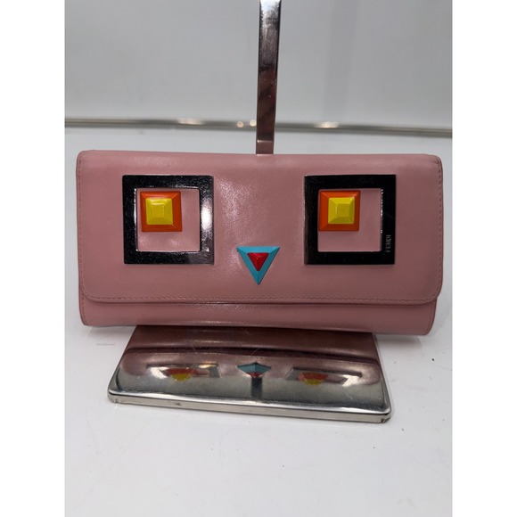 Fendi Handbags - Fendi Vitello Century Hypnoteyed Pink Zippy Continental Wallet in Bubblegum